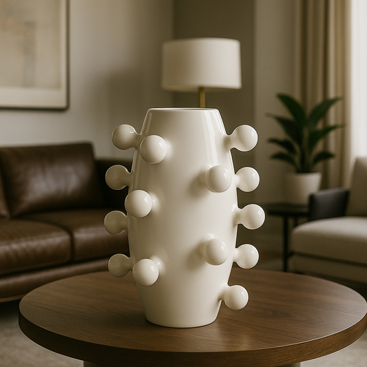 Kelly Beyaz Seramik Vazo